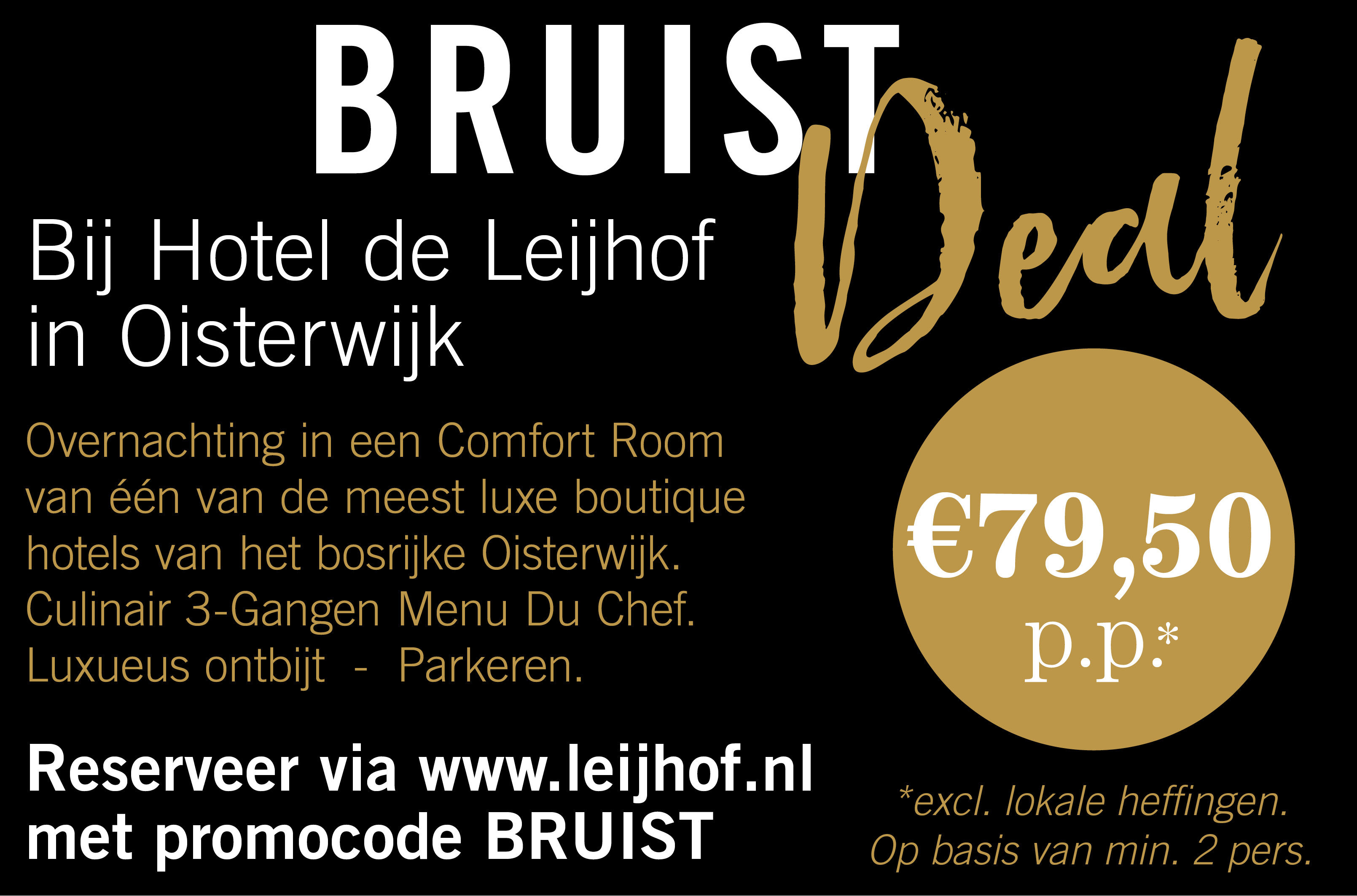 Verblijf in Hotel de Leijhof Oisterwijk met deze Bruist Deal.