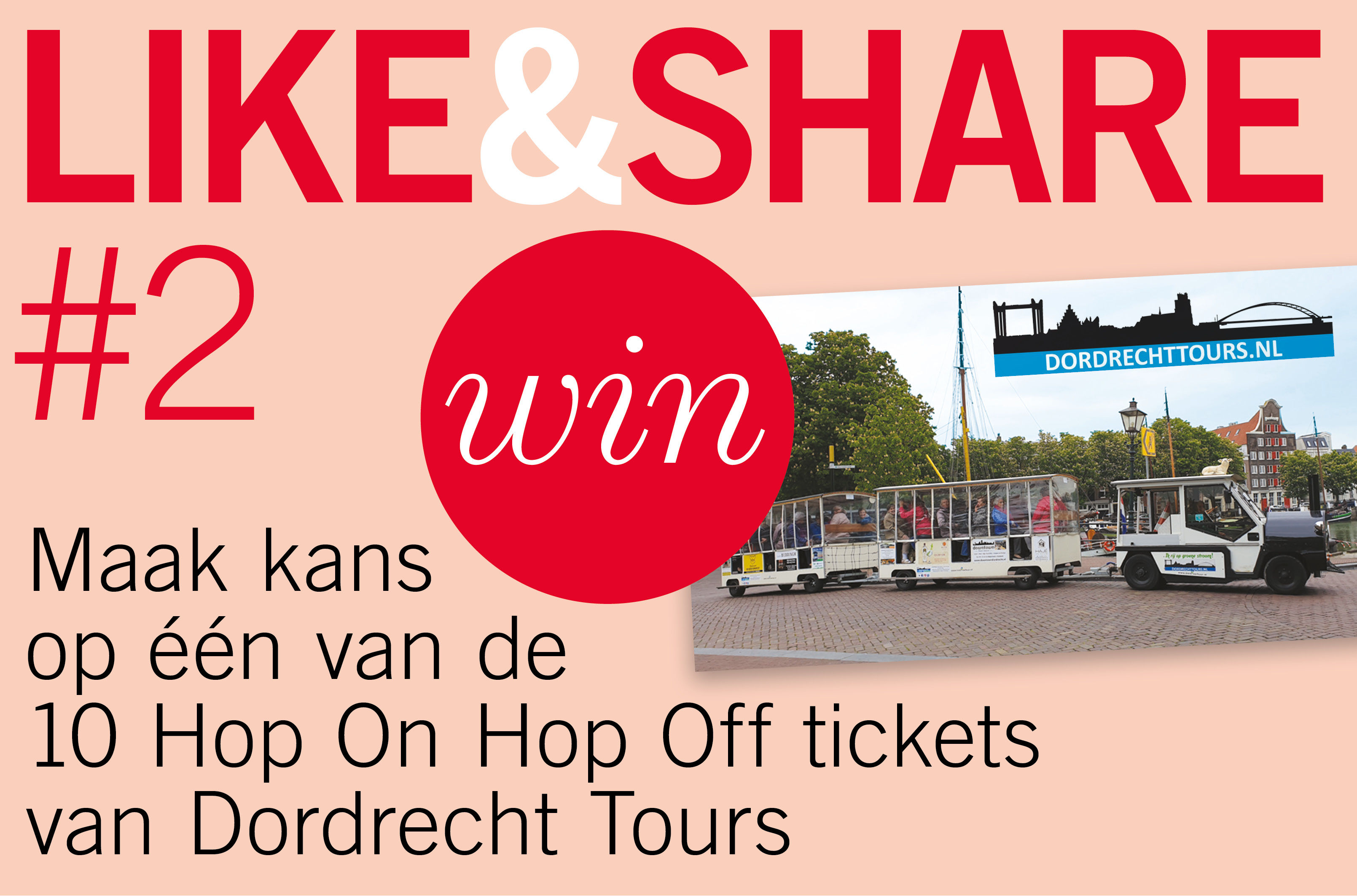 Maak kans op één van de 10 Hop On Hop Off tickets van Dordrecht Tours.
