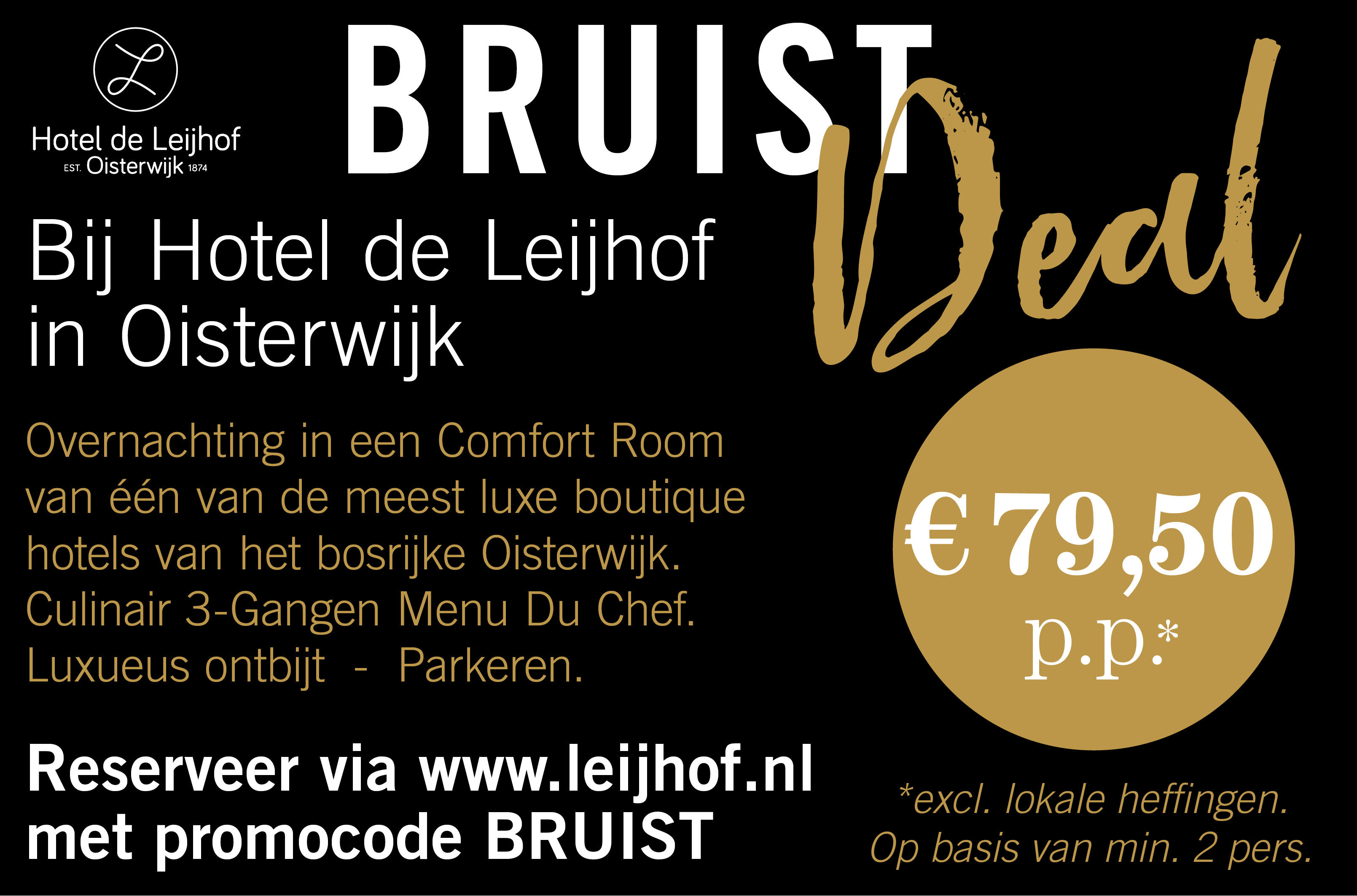 Verblijf in Hotel de Leijhof Oisterwijk met deze Bruist Deal