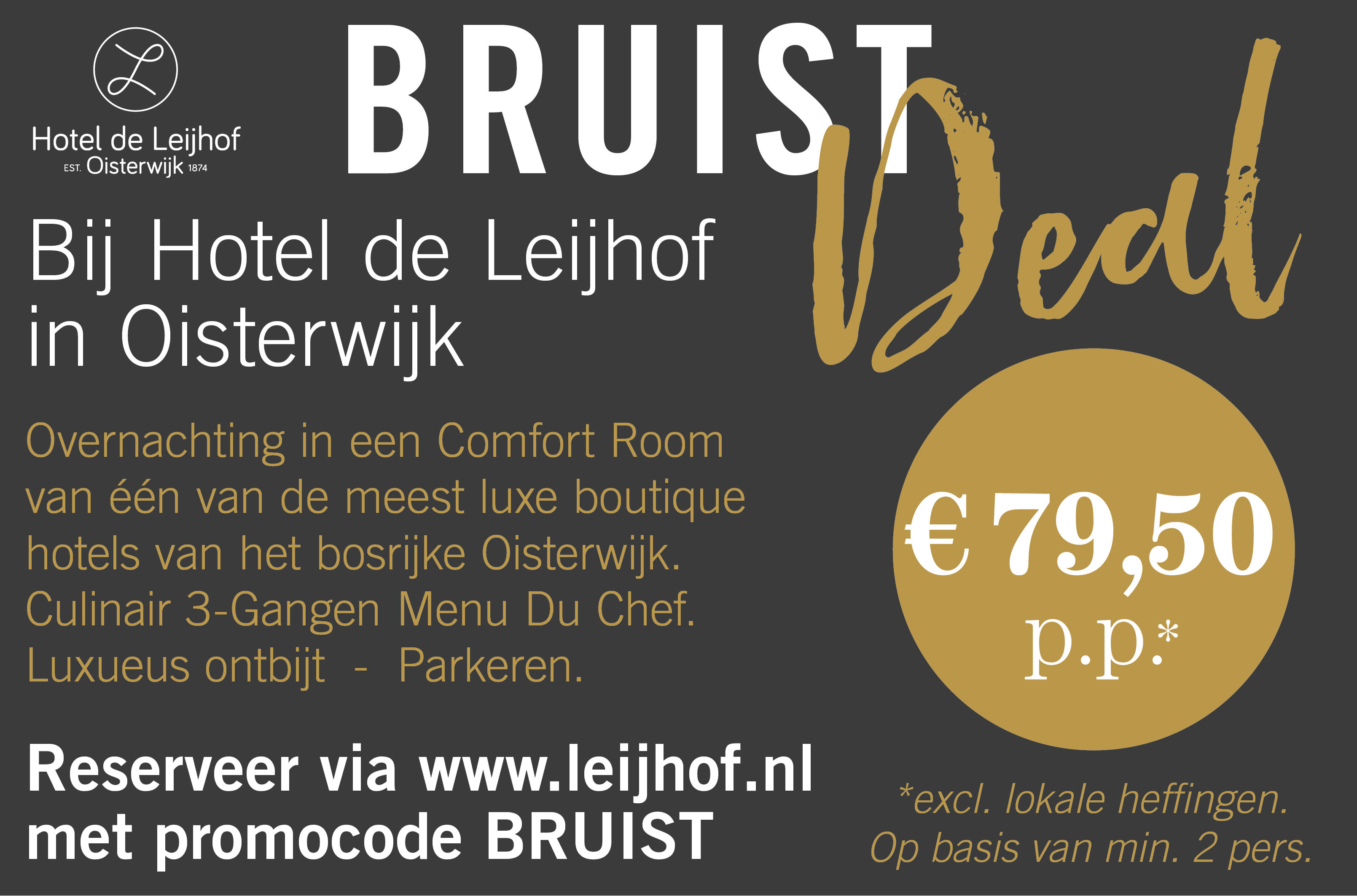 Verblijf in Hotel de Leijhof Oisterwijk met deze Bruist Deal