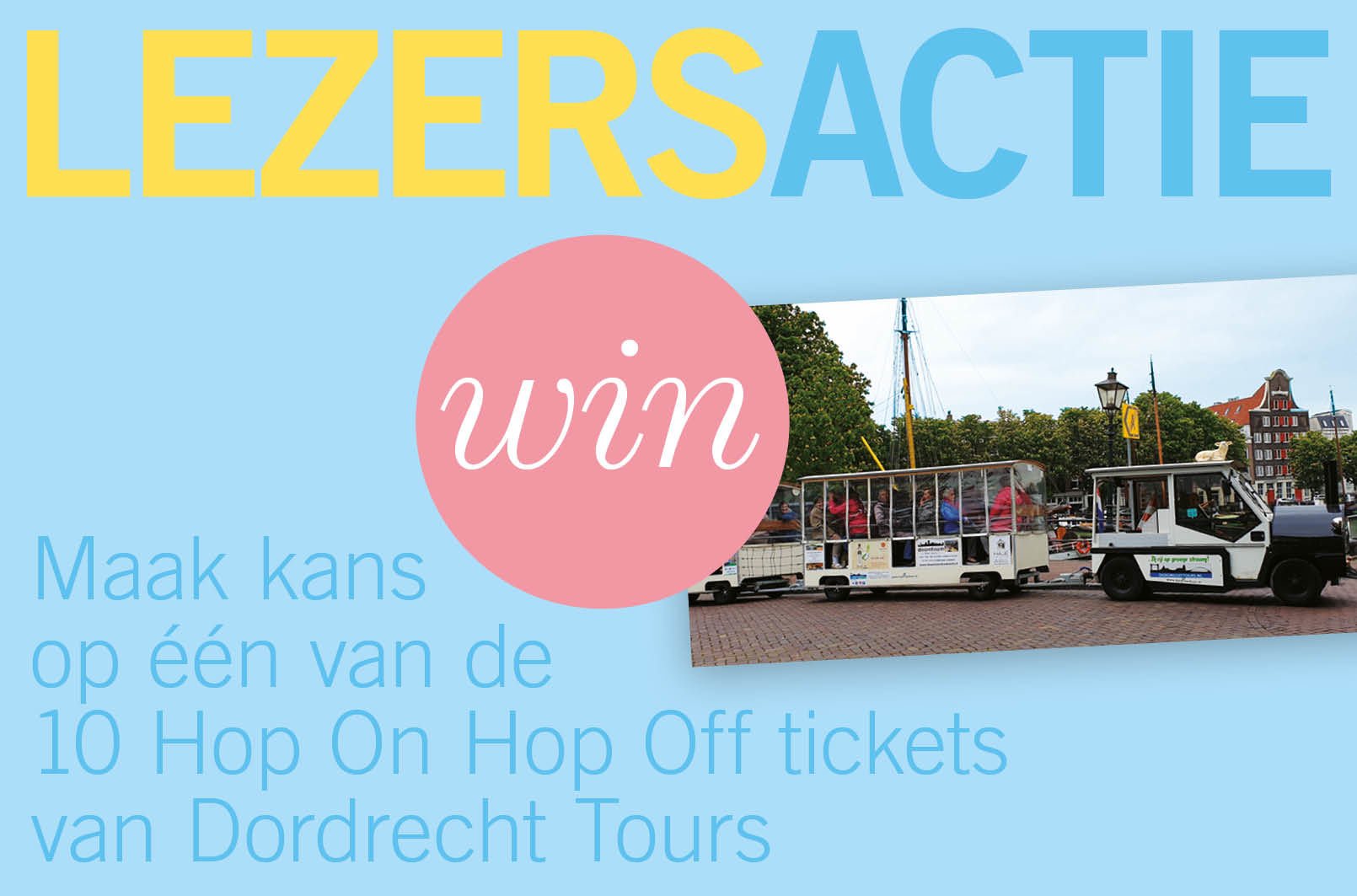 Maak kans op één van de 10 Hop On Hop Off tickets van Dordrecht Tours