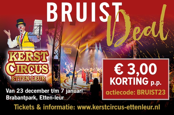 € 3,- korting p.p. op KerstCircus Etten-Leur